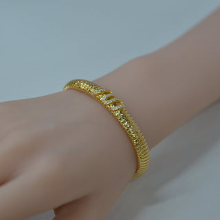 925 Italian Silver Bangle cuba threaded floral M-letter bracelet