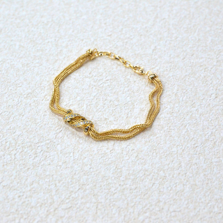 925 Italian Silver Bracelet snakebone double chain twistwed diamond bracelet, 16+3cm