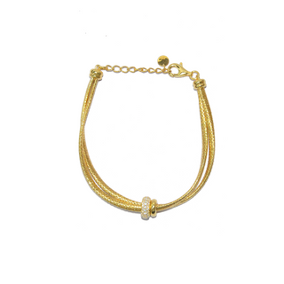 925 Italian Silver Bracelet Double-wrapped wire double-loop drill bracelet