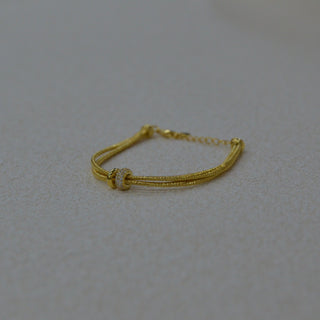 925 Italian Silver Bracelet Double-wrapped wire double-loop drill bracelet