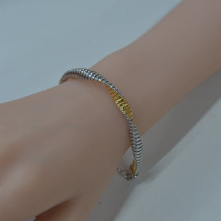 925 Italian Silver Bracelet Twisted wrapped wave treasure heart tube bracelet,15+5 cm