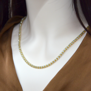 925 Italian Silver Necklace Three-car diamond necklace 50CM