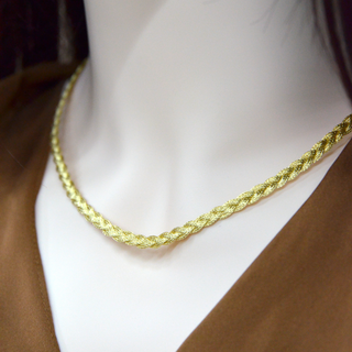 925 Italian Silver Necklace 2.2 Triple-Braided Flat Wire Mesh Chain Necklace 45CM