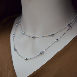 925 Italian Silver Necklace Flash bevel cutter 3.5 canarium album chain, 80+5 cm