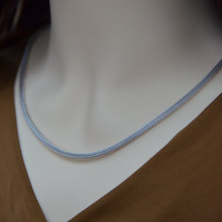 925 Italian Silver Necklace 3m  Slanted silver thread necklace 50cm