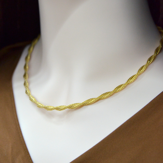 925 Italian Silver Necklace 4M flat twisted mesh necklace 45CM