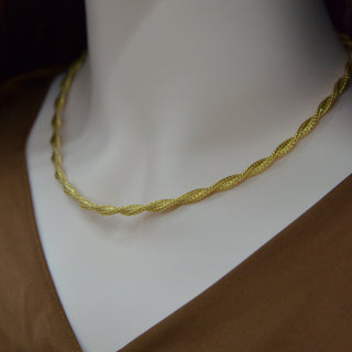 925 Italian Silver Necklace 4m flat twisted mesh necklace 45cm