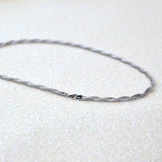 925 Italian Silver Necklace 4M flat twisted mesh necklace 45CM