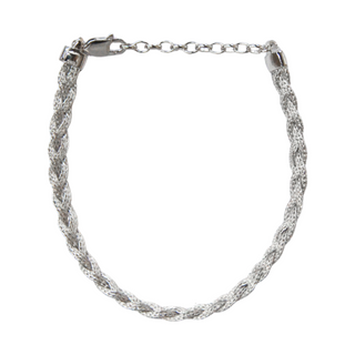 925 Italian Silver Bracelet 2.2 Triple-Braided Flat Wire Mesh Chain Bracelet 17+3cm