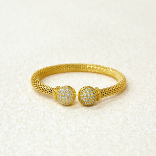 925 Italian Silver Bangle 6M braided hollow hydrangea bracelet