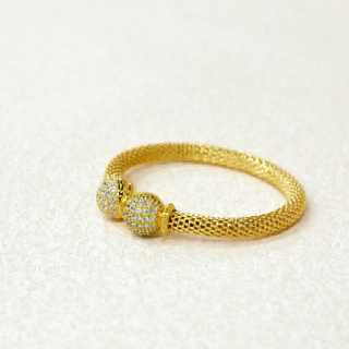 925 Italian Silver Bangle 6M braided hollow hydrangea bracelet