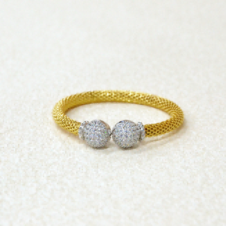 925 Italian Silver Bangle 6M braided hollow hydrangea bracelet