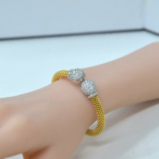 925 Italian Silver Bangle 6M braided hollow hydrangea bracelet