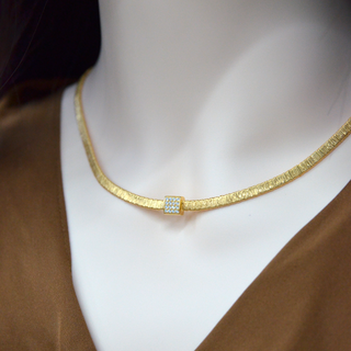 925 Italian Silver Necklace 4M Plain Silver Wire Square Diamond Necklace 40+5CM