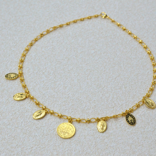 925 Italian Silver Necklace 17+13.6 Jesus tag necklace 45CM