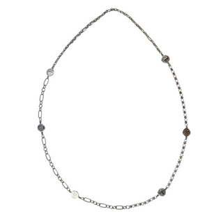 925 Italian Silver Necklace 11.3 Jesus pendant with 3 chains and 6 coin necklace 72CM