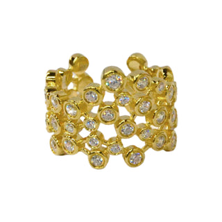 925 italian silver ring Open Crown Zirconium Ring