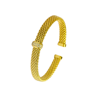 925 Italian Silver Bangle 7.2M flat explosion double-row vertical zirconium bracelet