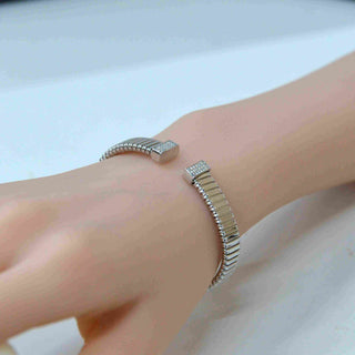 925 Italian Silver Bangle Cuban thread snake-shaped full diamond bracelet