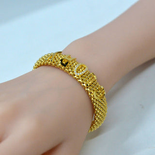 925 Italian Silver Bangle 13.6 Carat Flat Bu Alphabet Round Hug Bracelet