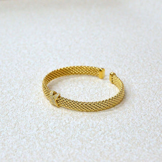 925 Italian Silver Bangle 7.2M flat explosive letter X bracelet