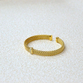 925 Italian Silver Bangle 7.2M flat explosion double-row vertical zirconium bracelet