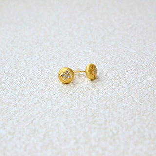 925 Italian Silver Earring 3A zirconium wire-drawn four-leaf clover ear studs