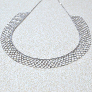 925 Italian Silver Necklace Interwoven lace necklace 42CM
