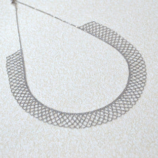 925 Italian Silver Necklace Interwoven lace necklace 42CM