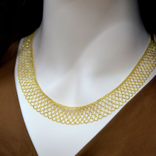 925 Italian Silver Necklace Interwoven lace necklace 42CM