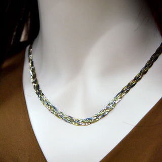 925 Italian Silver Necklace 3.5M bare four-strand tri-color necklace 45CM