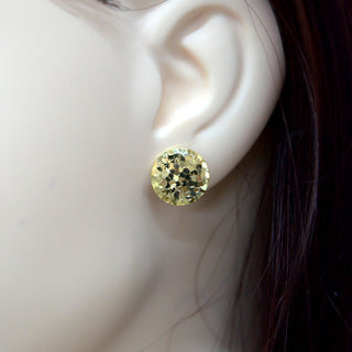 925 Italian Silver Earring 12M Ice Cube Round Bead Studs