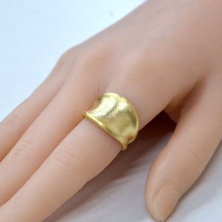 925 italian silver ring Drawn concave cambered ring