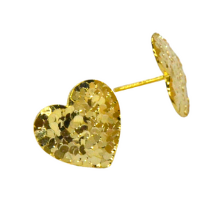 925 Italian Silver Earring 13M Ice Cube Heart Piece Studs