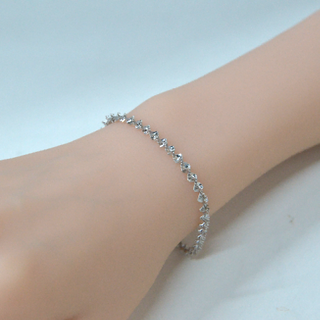 925 Italian Silver Bracelet 3.5M sequin water ripple bracelet 16+3CM