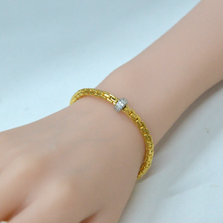 925 Italian Silver Bracelet 4M polished round box single loop bracelet 16+3.5CM