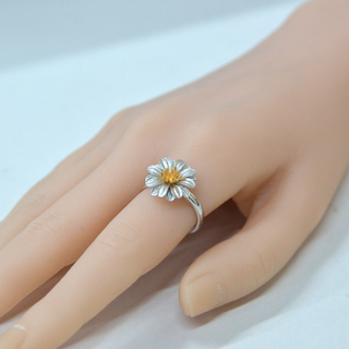 925 italian silver ring bellis perennis wire drawing ring