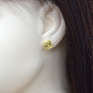 925 Italian Silver Earring 8.4 Laser Clover Studs