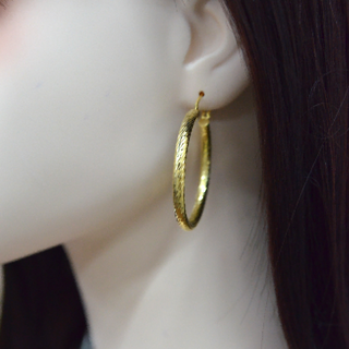 925 Italian Silver Earring 38.7*3.5 thick shield head round earrings