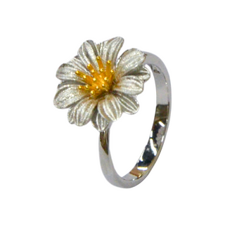 925 italian silver ring bellis perennis wire drawing ring