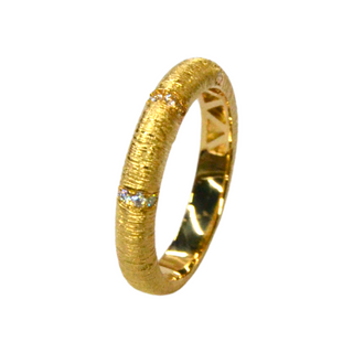 925 italian silver ring Three-row zirconium wire drawing ring