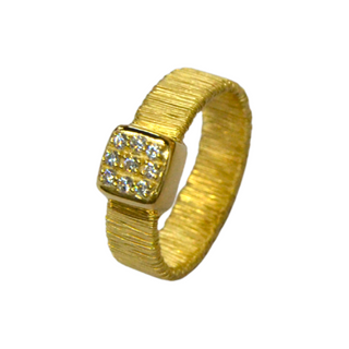 925 italian silver ring 5M wide flat gold wire-wrapped ring