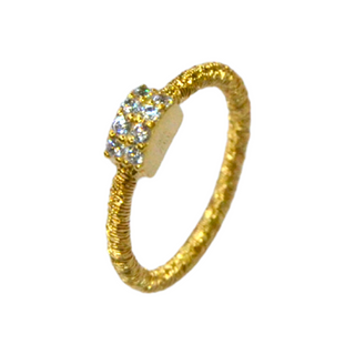 925 italian silver ring Circle gold string wire wrapped ring