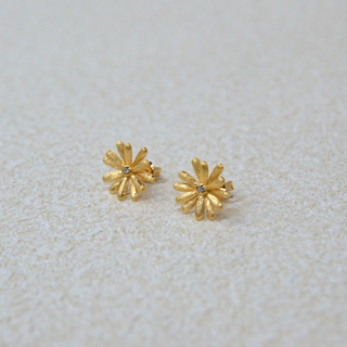 925 Italian Silver Earring Sunflower Filigree Inlaid Earrings