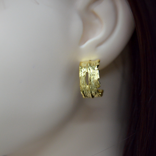 925 Italian Silver Earring Carved Irregular Earring