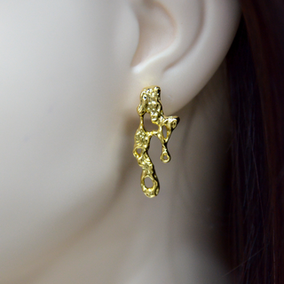 925 Italian Silver Earring Irregular perforated hammered earrings