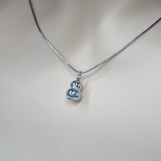 925 Italian Silver Necklace 10M round broken ice gourd chain 42+5cm
