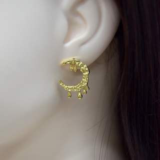 925 Italian Silver Earring Textured Flowing Crescent Earrings