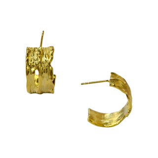 925 Italian Silver Earring Carved Irregular Earring