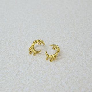 925 Italian Silver Earring Textured Flowing Crescent Earrings